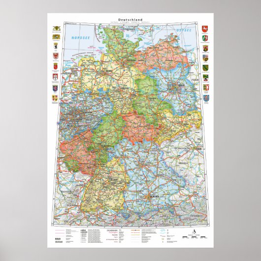" Deutschland: 2021/heute - Politische Karte ポスター (正面)