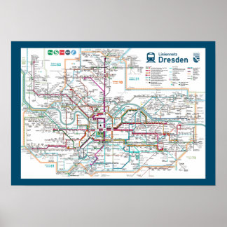 " Deutschland: 2022/heute Dresden - Liniennetz ... ポスター