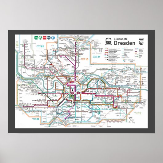 " Deutschland: 2022/heute Dresden - Liniennetz ... ポスター (正面)