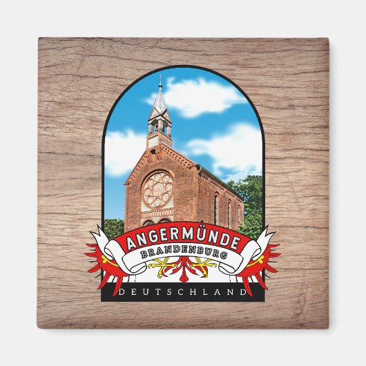 Deutschland Angermünde Vintage souvenir マグネット (正面)