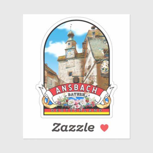 Deutschland Ansbach Vintage souvenir シール (シート)