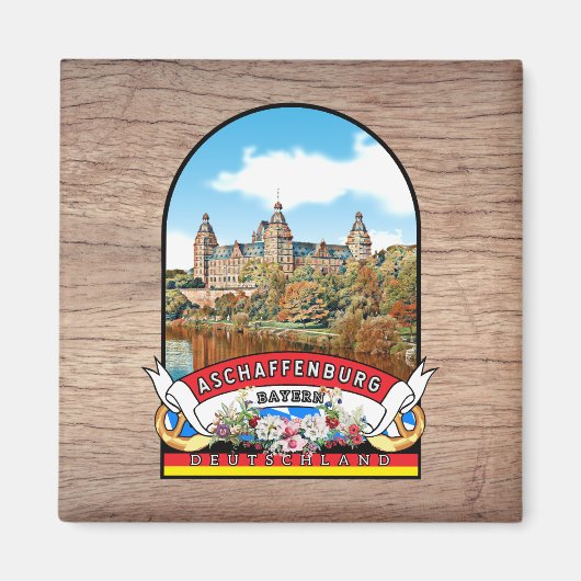 Deutschland Aschaffenburg Vintages Souvenir マグネット (正面)