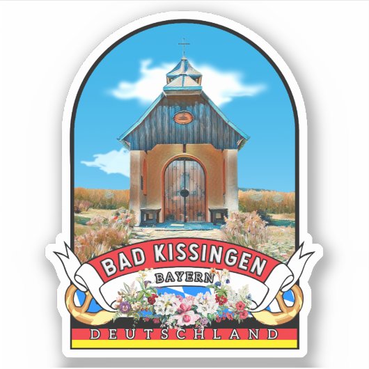 Deutschland Bad Kissingen Vintage souvenir シール (正面)