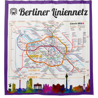 " Deutschland: BERLIN Liniennetz (S-/U-Bahn) ... シャワーカーテン