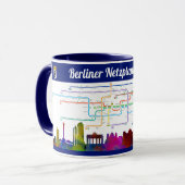 " Deutschland: BERLIN - U-Bahn NETZPLANtasse ... マグカップ (正面左)