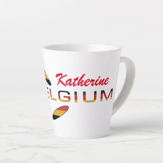 Deutschland Flag Rose Personalized Small Latte Mug カフェラテマグ (右アングル)
