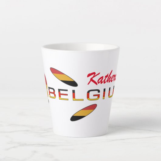 Deutschland Flag Rose Personalized Small Latte Mug カフェラテマグ (正面)