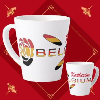 Deutschland Flag Rose Personalized Small Latte Mug カフェラテマグ