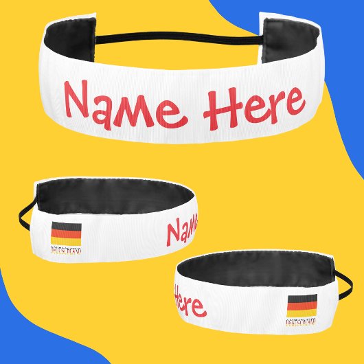 Deutschland German Flag Red Personalized  アスレチックヘッドバンド