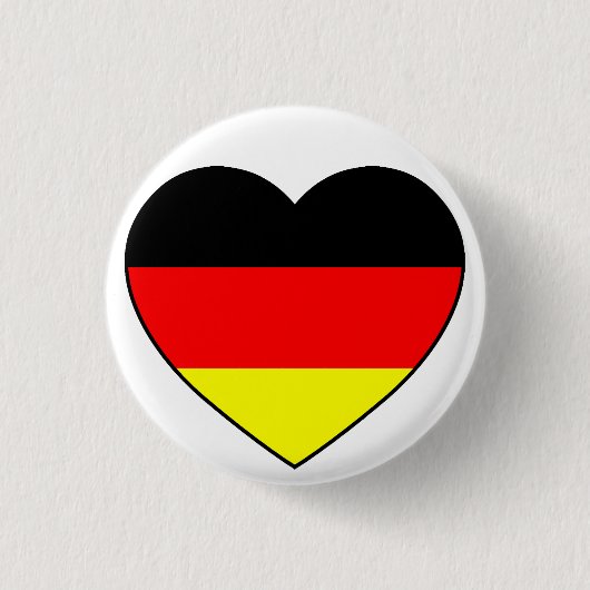 Deutschland Herz Fussball Germany 缶バッジ (正面)