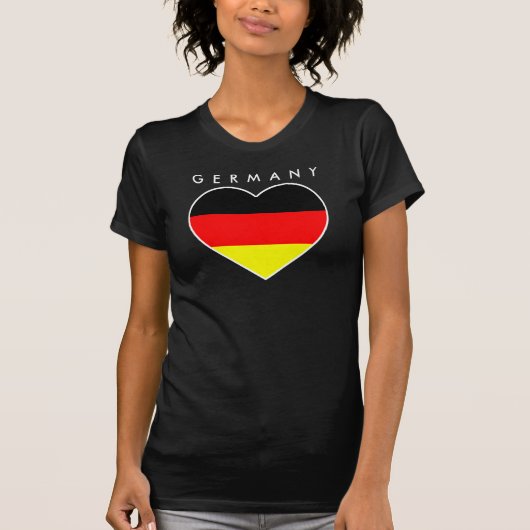 Deutschland Herz Fussball Shirt "Germany" Tシャツ (正面)