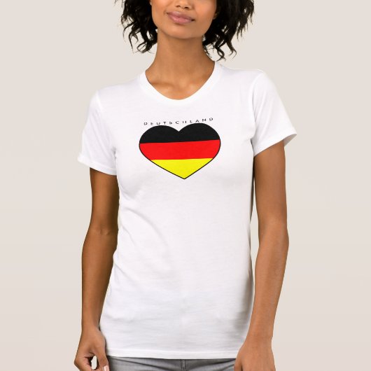Deutschland Herz Fussball Shirt Tシャツ (正面)