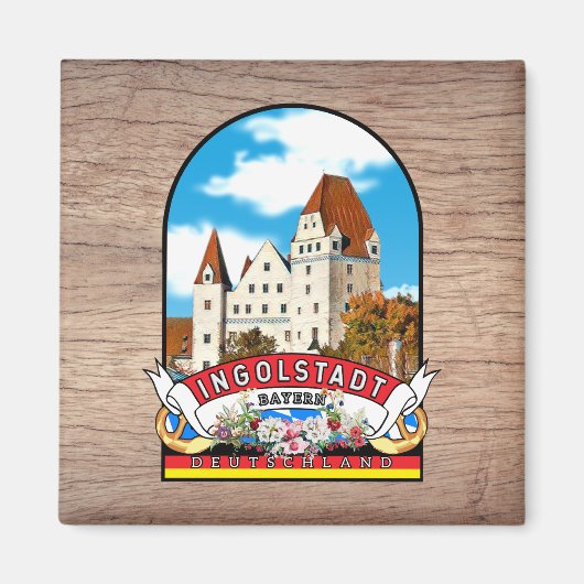 Deutschland Ingolstadt Vintage souvenir マグネット (正面)