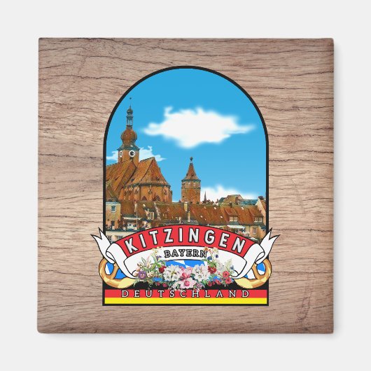 Deutschland Kitzingen Vintage souvenir  マグネット (正面)