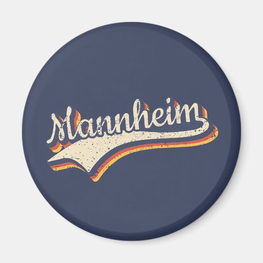 Deutschland Mannheim Vintage Retro Typografie マグネット (正面)