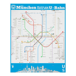 " Deutschland: München U-Bahn SUBWAYmap ... ポスター