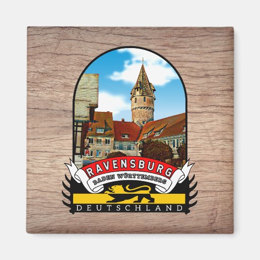 Deutschland Ravensburg Vintage souvenir マグネット (正面)