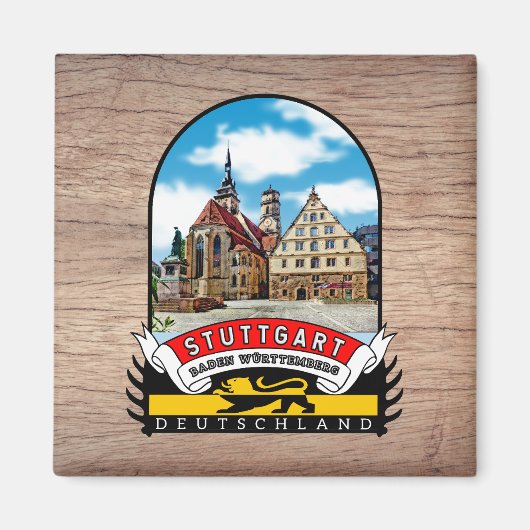 Deutschland Stuttgart Vintage souvenir マグネット (正面)