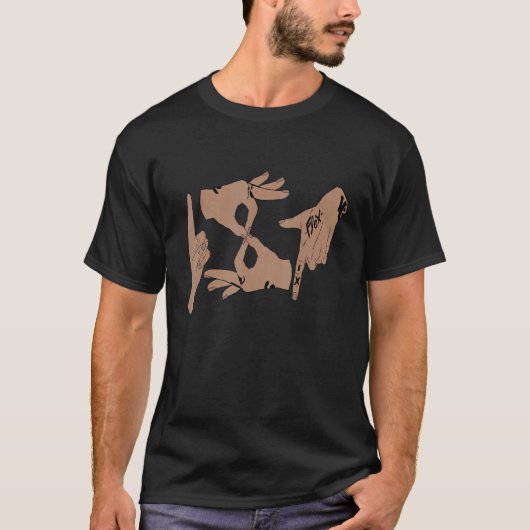 Deutschrap 187ヒップホップ手署名ジェスチャー tシャツ (正面)