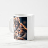 Deux chats câlins adorables. コーヒーマグカップ (正面左)