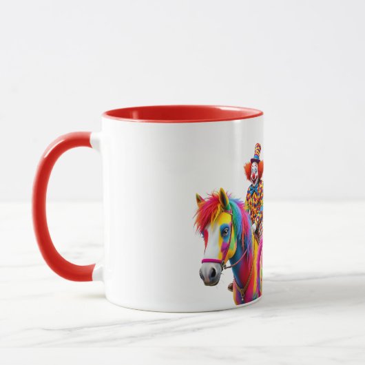 Deux clowns à cheval, un festival du rire. マグカップ (左)