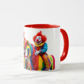 Deux clowns rigolos sur leurs chevaux. マグカップ (正面右)