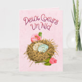 Deux Coeurs Un Nid - Two Hearts One Nest French カード (正面)