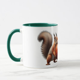 Deux écureuils se croisent avec leurs noisettes. マグカップ