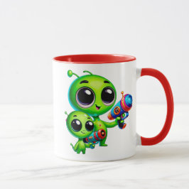 Deux extraterrestres super mignons à l'attaque. マグカップ