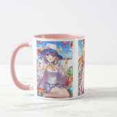  Deux jeunes filles dans une ambiance estivale. マグカップ (左)