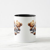 Deux oursons en kimono s'affrontent. マグカップ (中央)