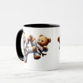 Deux oursons en kimono s'affrontent. マグカップ (正面左)