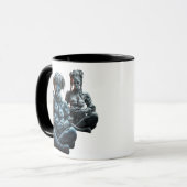 Deux poupées câlinent leurs lapins. マグカップ (正面左)