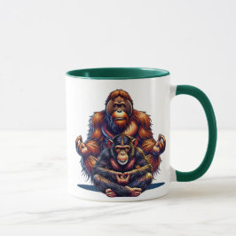 Deux singes zen qui méditent. マグカップ