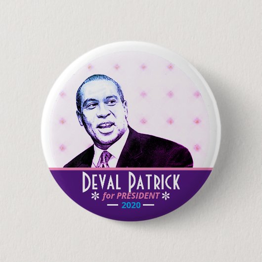 Deval Patrick for President 2020 缶バッジ (正面)