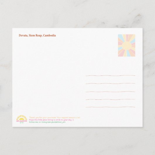 Devata Sculpture Angkor Wat Postcard シーズンポストカード (裏面)