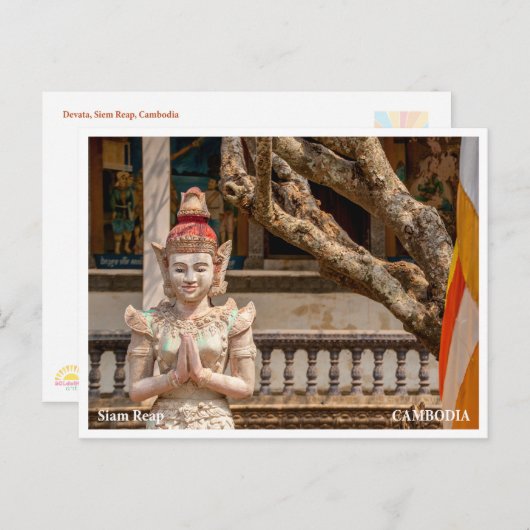 Devata statue Siem Reap Cambodia Postcard シーズンポストカード (正面/裏面)