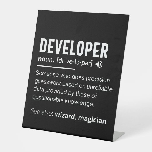 Developer Dictionary Definition Funny developers 台座サイン (正面)