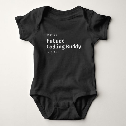 Developer Future Coding Buddy Cute Programmer ベビーボディスーツ (正面)