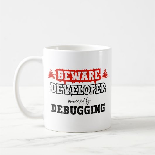 Developer Powered By Debugging | Programming コーヒーマグカップ (左)