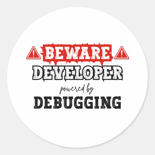 Developer Powered By Debugging | Programming ラウンドシール (正面)