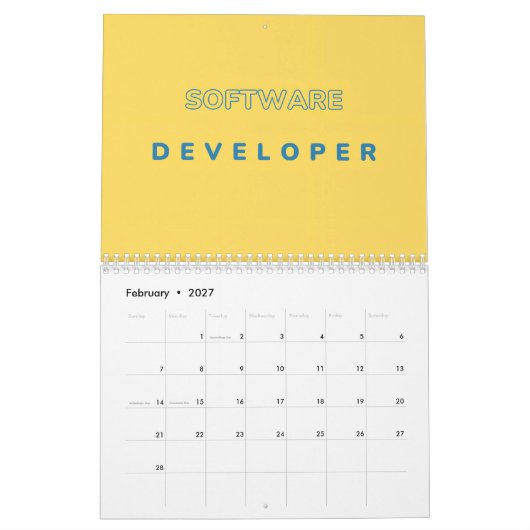 Developers Calendars カレンダー (2月 2027)