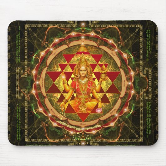 Devi Lakshmi - Shri Yantra- MahalakshmiのStotram マウスパッド (正面)