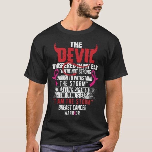 Devil2 – 乳がん認識度リボンシャツ tシャツ (正面)