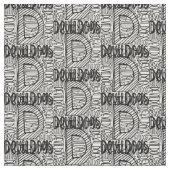 Devil Dogs灰色のファブリックの黒い文字THIS ファブリック (クローズアップ)