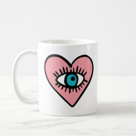 Devil eye in heart  コーヒーマグカップ