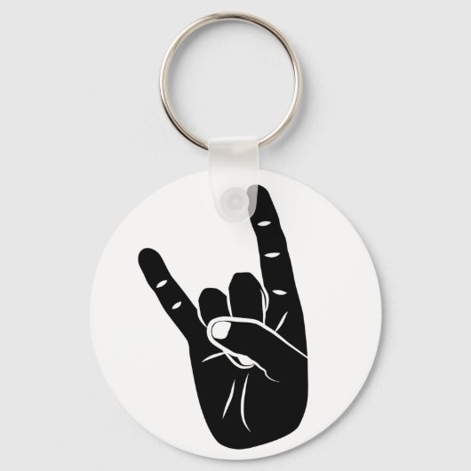 Devil Horns sign language pictogram for rock music キーホルダー (正面)