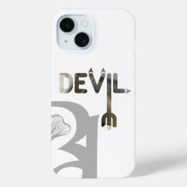 DEVIL iPhoneケーストレンド抽象芸術白黒 iPhone 15ケース