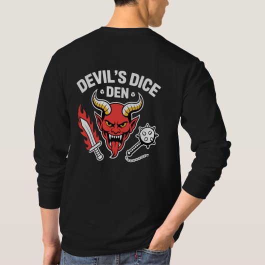 Devil’s Dice Den RPG Gamer T‑Shirt – Red Demon Hea Tシャツ (裏面)