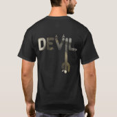DEVIL Tシャツトレンド抽象芸術アート白黒金ゴールド Tシャツ (裏面)